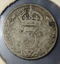 1926 Great Britain 3 PENCE THREEPENCE King George V Fine .5 SILVER Coin KM#827