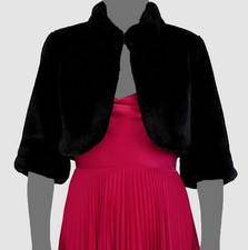 Laundry by Shelli Segal Women's Black Faux Fur Shrug Jacket Size XL