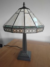 BELOFAY Tiffany Style Table Lamp Multicolored Handcrafted Glass 12