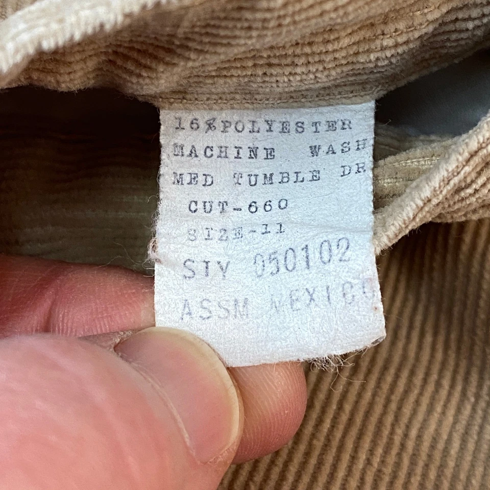 Pantalones de pana tostados vintage para mujer talla 11 cintura alta pierna cónica alterada Foto 3 de 4