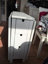 White IKEA Norden Gateleg Folding Table with Drawers, Good Condition