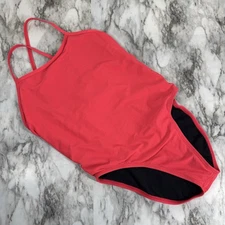 Jolyn Jackson One Piece Swimsuit Tie Back Strawberry Size 32 UPF 50+ Lined