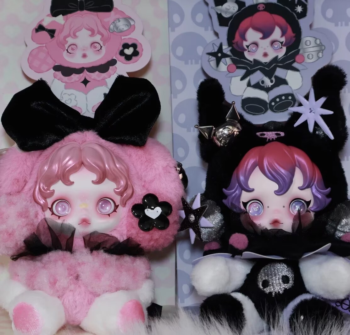 My Melody & Kuromi SKULLPANDA ぬいぐるみセット Authentic Skullpanda x My Melody & Kuromi Series Figure Toy Gift