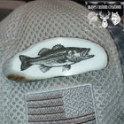 DEER ANTLER "SCRIMSHAW LARGE MOUTH BASS"" HAT PIN" ALABAMA WHITE TAIL DEER. — photo 3