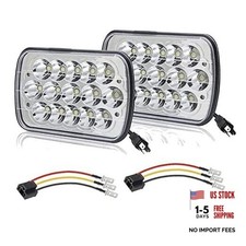Pair Rectangle 7x6 5x7 Inch headlights Hi/Low Sealed Beam Compatible With GMC