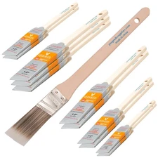 12Pack - 1" Angle Brushes for All Latex and Oil Paints & Stains