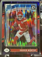 2024 Donruss Optic Xavier Worthy Purple Shock Rated Rookie RC #300 Chiefs