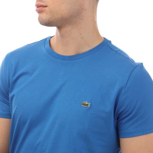 Men's Lacoste Cotton Pima T-Shirt in Blue - Picture 2 of 4