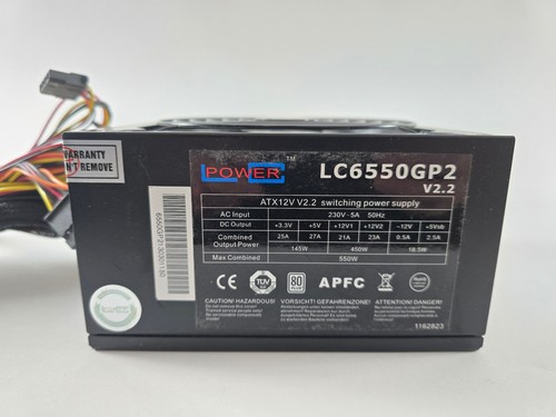 550 Watt PC Netzteil LC Power LC6550GP2 V2.2 Computer power Supply Schwarz