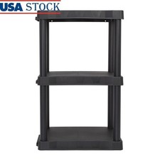 3 Tier Plastic Shelving Unit Heavy Duty Storage Garage Basement Utility Room New