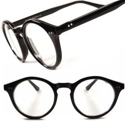Stilvolle Vintage Retro Cool Rundes Gestell Herren Damen Klare Gläser Brille