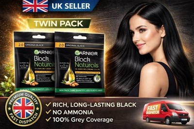 Garnier Black Natural 2.0 Orignal Black Oil-Enriched Cream Haarfarbe (2er Pack)
