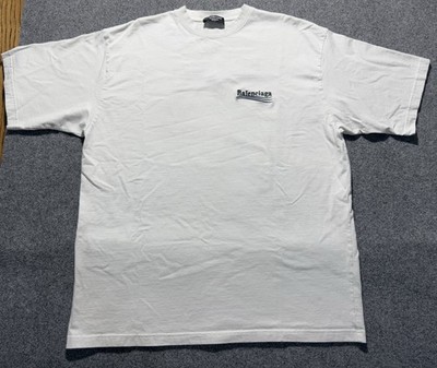 Balenciaga Political Campaign Embroidered T-Shirt XL Men's White