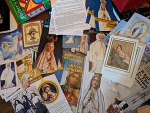 Blessed Mother Mary 81 ct  lot prayer items priest estate
