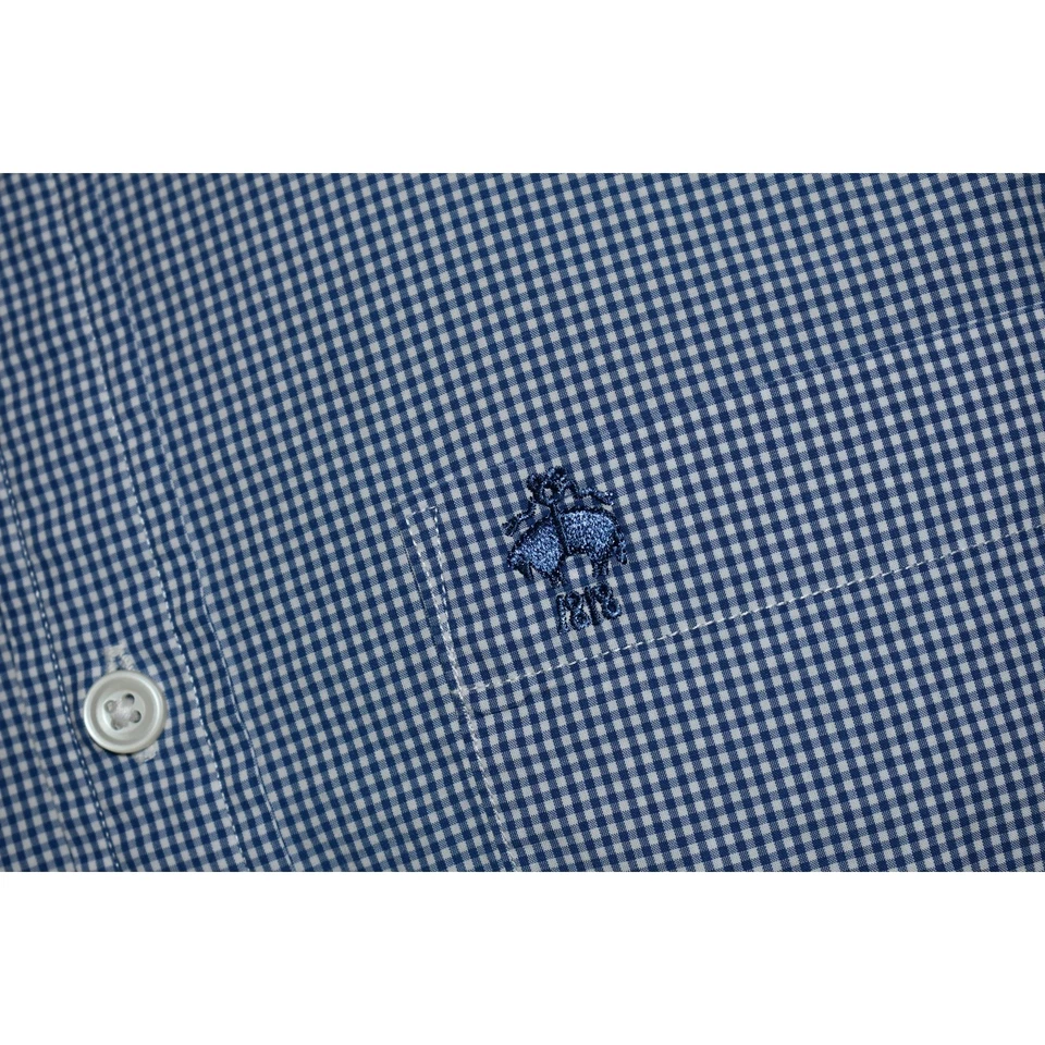 Brooks Brothers Dress Shirt Red Fleece Mens Size Large Slim Fitting Blue Plaids - Image 3 of 4