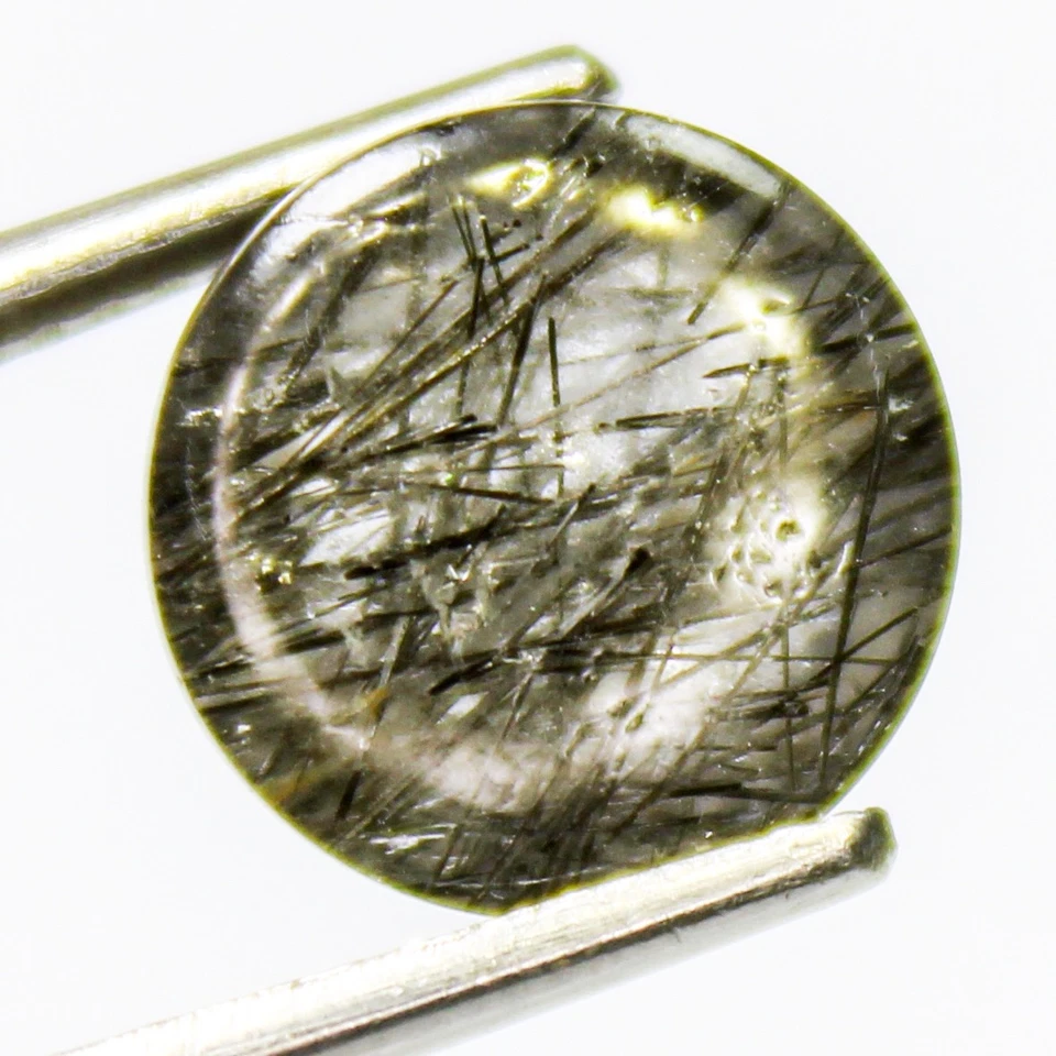 Natural Black Rutile Quartz Cabochon In Round Shape 4.70 Carats 10x10x6 mm Size - Image 2 of 4