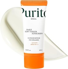 PURITO Daily Soft Touch Sunscreen SPF50+ PA+++ 60ml Sunscreen Ceramic, Non-Whit