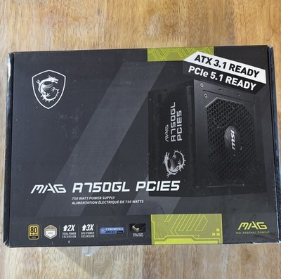 MSI - MAG A750GL PCIE 5 750W Full Modular 80+ Gold Gaming Power Supply Brand New