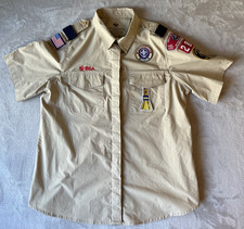 Women's Ladies Boy Scouts of America Khaki Short Sleeve Vented Uniform Shirt 1XL
