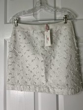 NWOT 4 Vineyard Vines Nautical Scallop Skirt White Embroidered 100 Linen Read