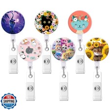 6 Pack Mixed Pattern Retractable Badge Holders, Cute Nursing Badge Reel, Badg...