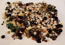 Vintage Buttons-4 Pounds-Assortment of different sizes, shapes and materials