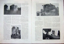 Original Old Vintage Print Barbe-Bleue Ruins Gilles Tiffauges French 1933 20th