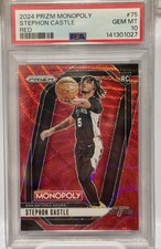 2024-25 Panini Prizm Monopoly - Stephon Castle #75 Ruby Wave Prizm (RC) PSA 10