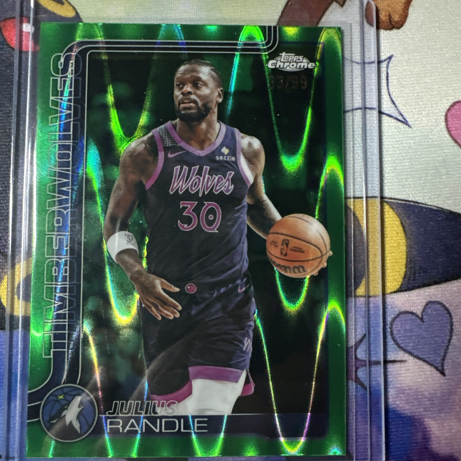 Julius Randle 2025-26 Topps Chrome Update /99 Green Wave Timberwolves
