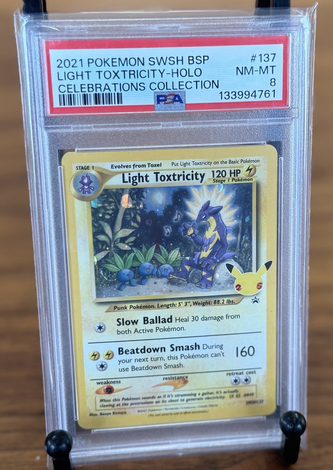 Pokemon TCG Light Toxtricity Promo Holo SWSH137 PSA 8 EN 2021