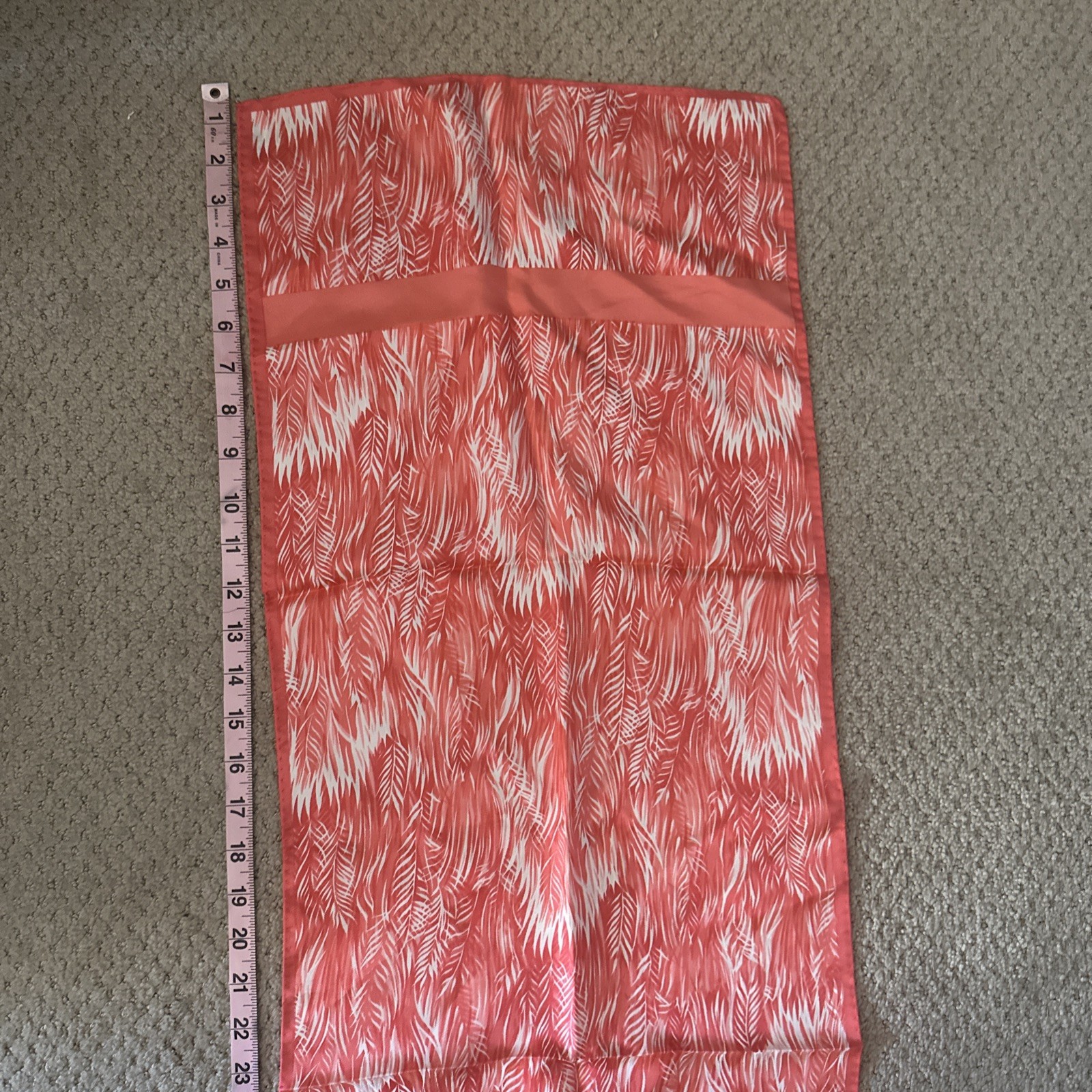 Diane Von Furstenberg Coral & White Silk Scarf Wrap Shawl Signed Designer 46”