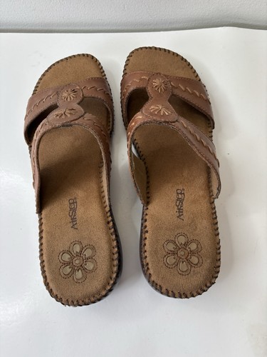 Airstep Side Sandalen Damengröße 7,5 M Leder Slipper braun - Bild 8 von 9
