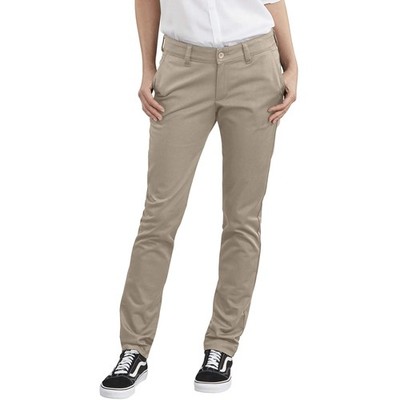 Dickies Women's Straight Flex Twill Pant, Rinsed Desert Sand, Size 10