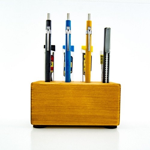 Pentel Sharp Mechanical Pencils Set Custom Wood Display Stand 0.5 0.7 0.9mm - Picture 2 of 8