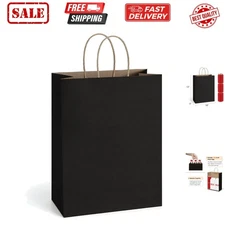 Gift Bags 10x5x13 25Pcs Kraft Paper Shopping Bags with Handles, for Gifts, Bu...