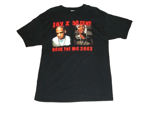 Jay-Z 50 Cent Snoop Dogg Rock The Mic Tour Tee 2000s vintage concert t-shirt, vintage, size XXL, single stitch, B+ condition