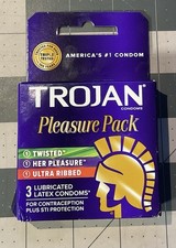 Trojan Pleasure Pack Condom, 3 Count EXP:08/2027