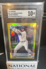 2025 Bowman- Chrome Prospects Charles McAdoo #BCP-150 Yellow Ref /75 (RC) SGC 10
