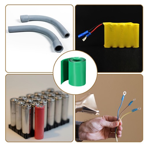 PVC Heat Shrink Tube 31mm Flat Width Wrap for Single 18650 3 Meter Green - Bild 4 von 4