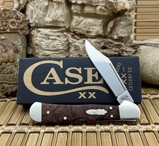 Case XX USA Brown Maple Burl 64067 Stainless Mini Copperlock Pocket Knife