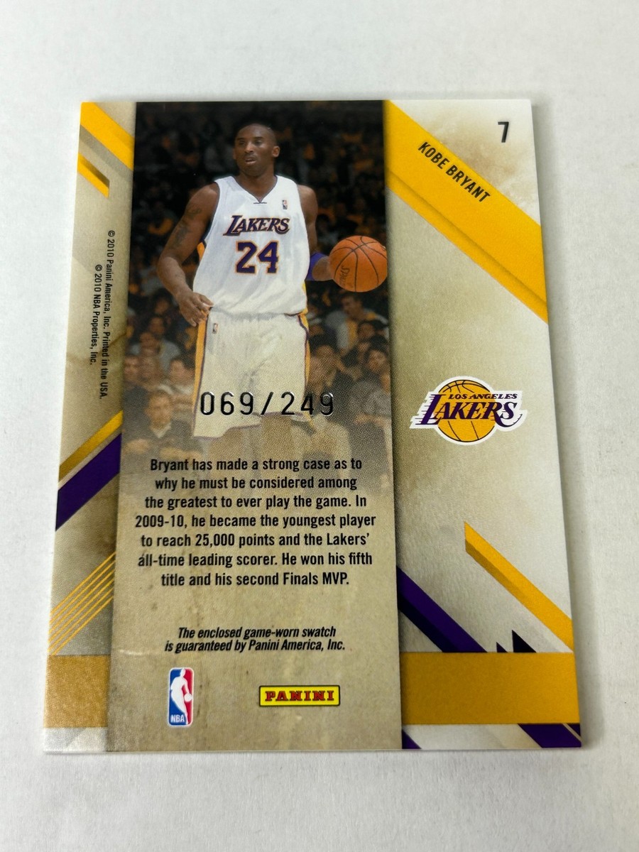 2010-11 Panini Prestige Kobe Bryant 69/249 Stars Game Used Jersey