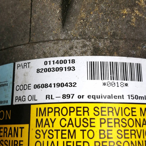 8200309193 Klimakompressor  RENAULT MEGANE 2a Serie 1.9 dCi (96Kw) SW