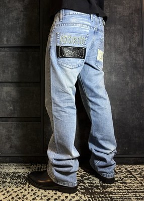 Archive Roberto Cavalli Disstresed Girls Tribal Y2K Jeans Luxury Streetwear