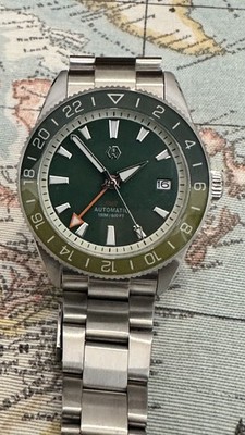 ESPECTACULAR RELOJ AUTOMÁTICO DEPORTIVO GMT NH34 WISHDOIT WSD9007