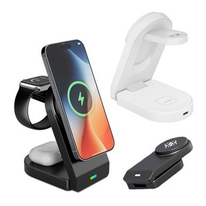Chargeur magnétique sans fil 15W Stand de recharge rapide pliable pour iPhone/Samsung