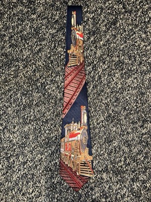 Novelty Train Tie Mens Necktie Polar Express Type Christmas Vibe Retro Fashion