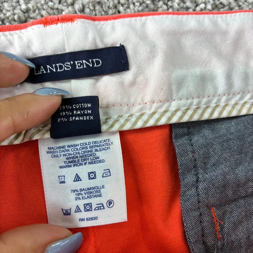Pantalones Cortos Lands End Para Mujer Calce 2 Rojo Coral Mezcla de Algodón Talla 16 Informales Vacaciones Foto 3 de 4