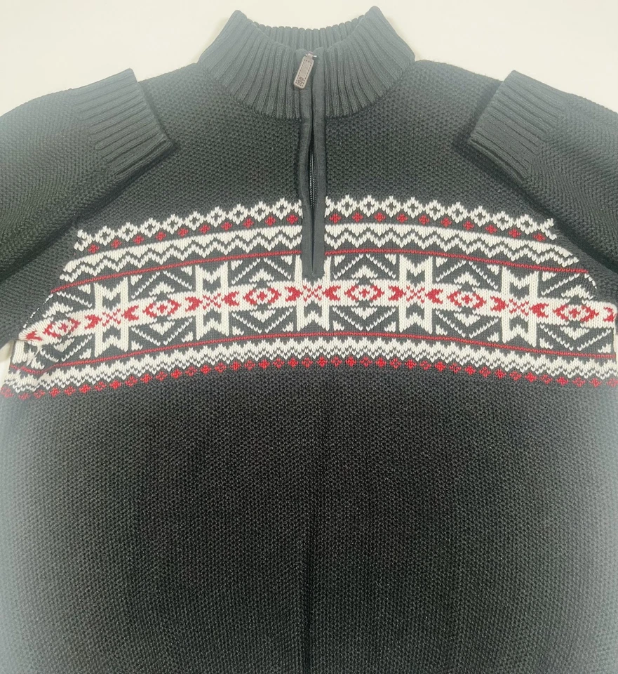 Suéter IZOD Para Hombres XL Fair Isle Tejido Pullover Media Cremallera Invierno Cálido Foto 4 de 4