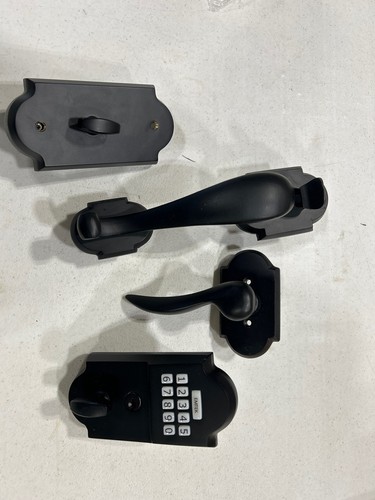 Emtek E451211FB Rustic Modern Electronic Keypad Handleset - Flat Black
