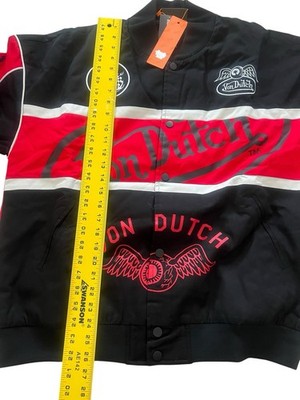 Von Dutch Black & Red Racing Jacket Size M | eBay